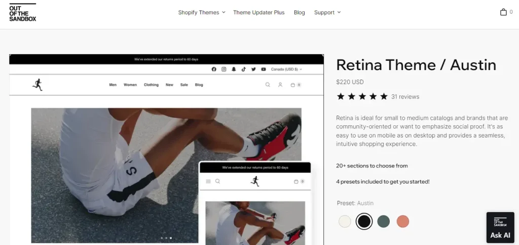 Retina Theme: best converting shopify theme