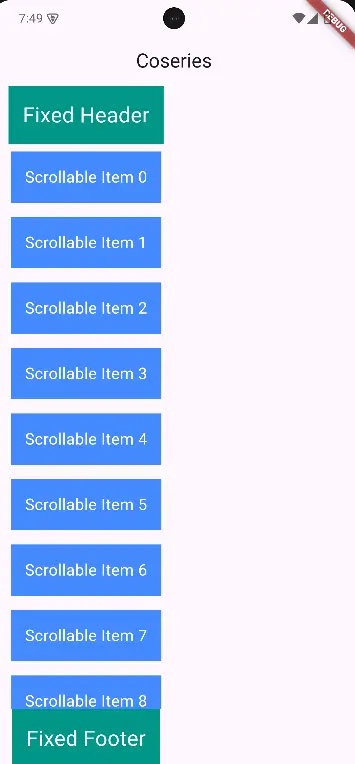 Flutter Scroll Column